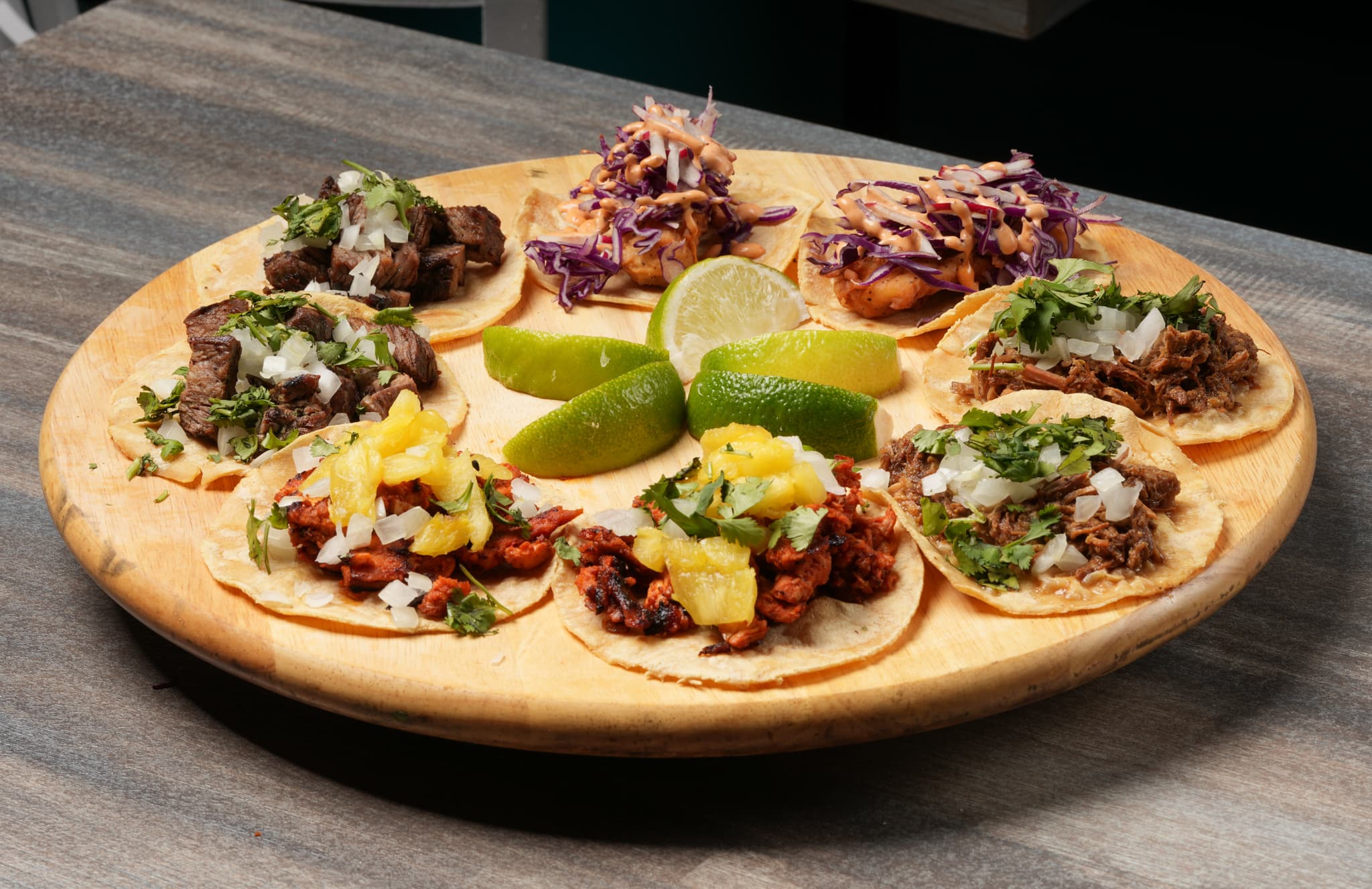 Tacos sampler at Tiempo D' Tacos