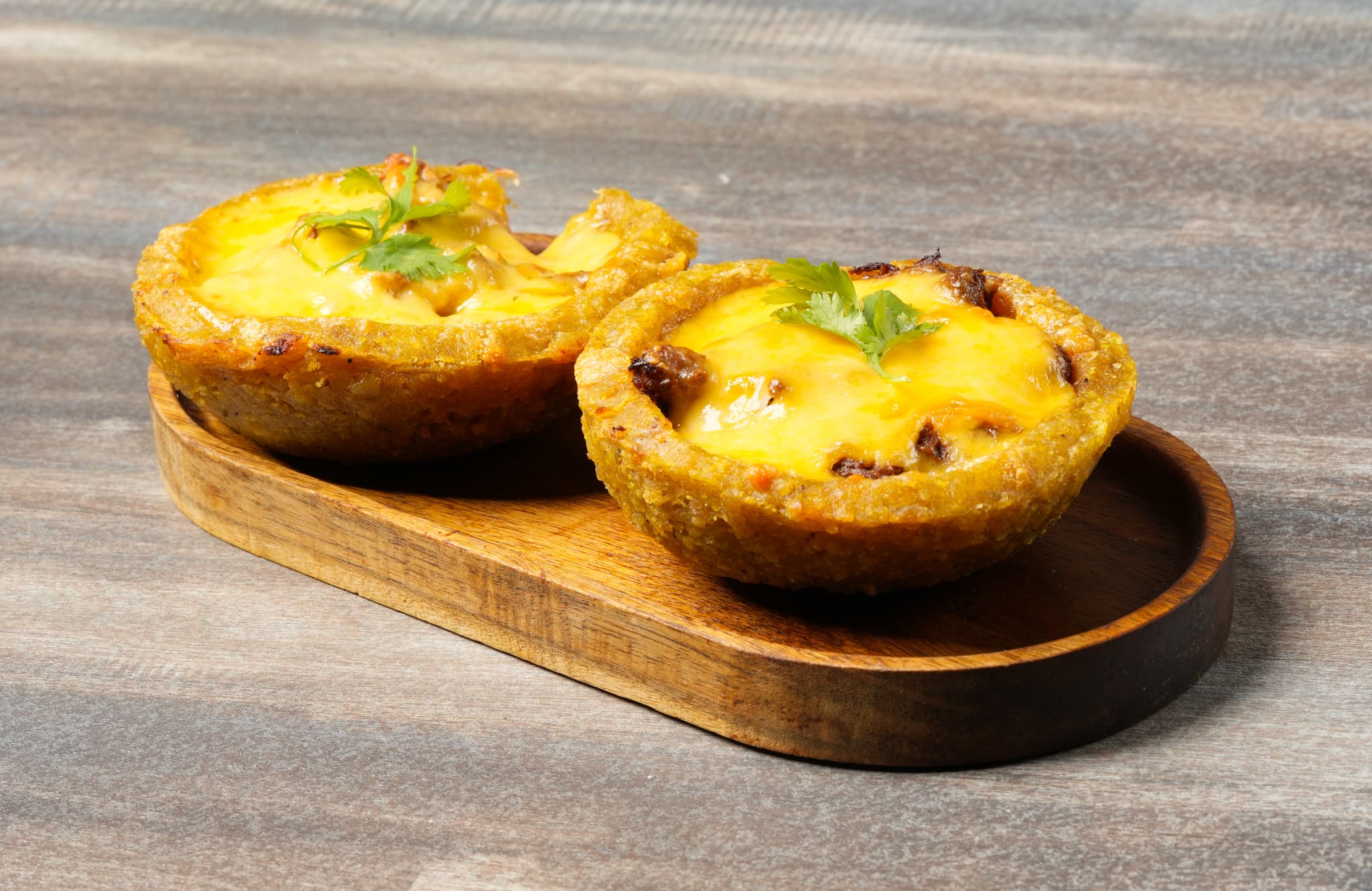 Tostones rellenos at Tiempo D' Tacos