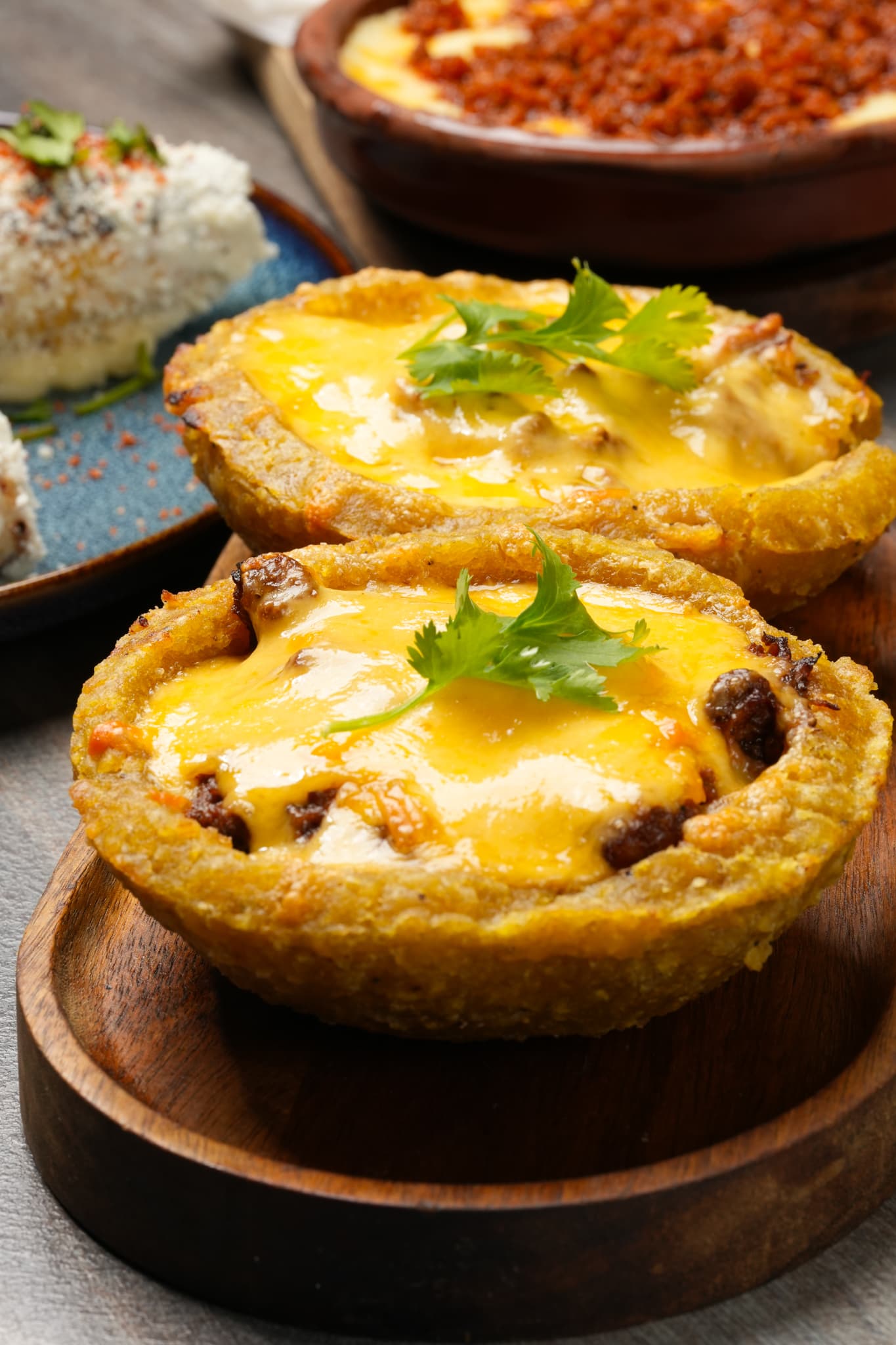 Tostones rellenos stuffed plantain cups at Tiempo D' Tacos, Latin Mexican kitchen in Little Havana